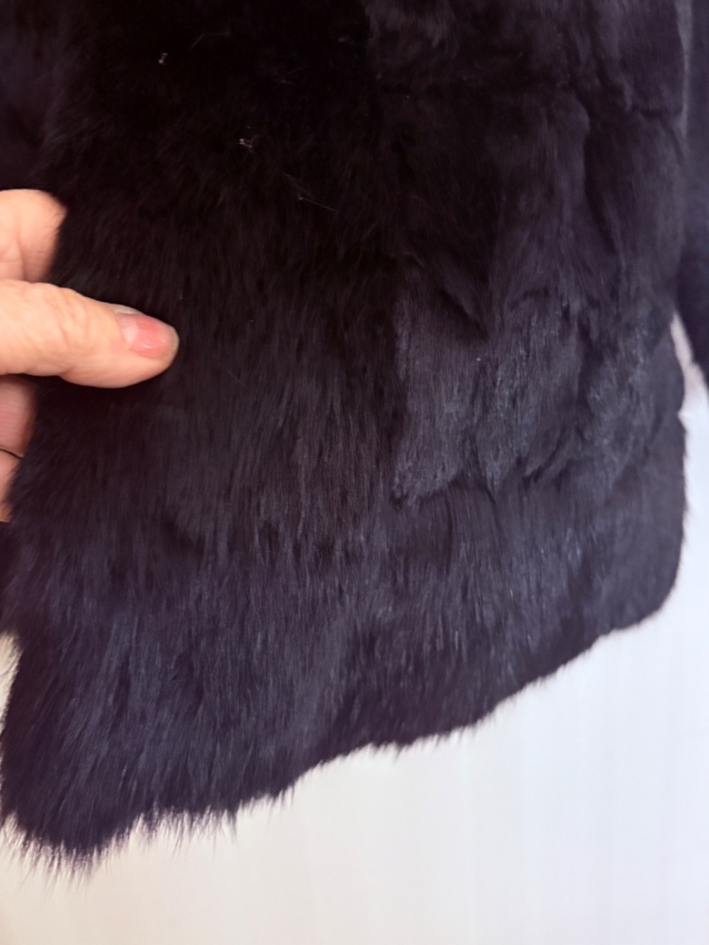VINTAGE 1980s DINO RICCO Genuine Rabbit Fur Coat, Black Size S - Picture 6 of 17